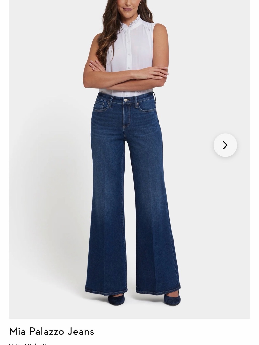 NYDJ MIA Palazzo. Jeans. Indigo Wide-Leg Flare Jeans